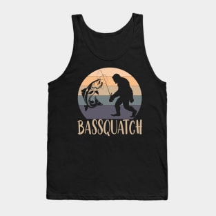 Bassquatch funny bigfoot fishing gift Tank Top